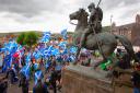 Thousands gathered for a Borders indy march