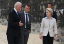US President Joe Biden, President of France Emmanuel Macron and European Commission Ursula von der Leyen during the G7 summit in Cornwall