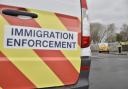 An Immigration Enforcement van pictured in Glasgow