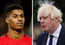 Manchester United star Marcus Rashford is once again taking on Boris Johnson's government