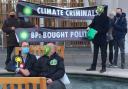 Climate activists protest politicians meeting BP lobbyists outside Holyrood