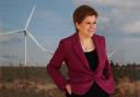 First Minister Nicola Sturgeon at Whitelee Wind Farm near Glasgow