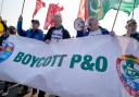 Unions urge boycott of P&O at Cairnyran protest after mass sackings