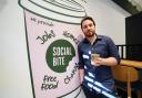Josh Littlejohn at the launch of Social Bite's first coffee shop in England on The Strand in central London
