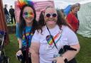 Nicola Fleck and Torana Bland were among the 700 people to turn out for the Pride event
