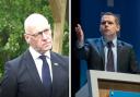 John Swinney and Douglas Ross had different views on the GERS figures released on Wednesday