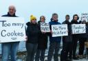 The local island community banded together to protest against the huge fish farm and its impact, which Green MSP Ariane Burgess said is ‘not a price worth paying’. Main photo: No East Moclett Group