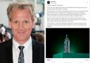 Gordon Ramsay's gin ads have been banned over false claims about honeyberries