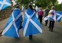All Under One Banner march for independence from Stirling old bridge to Bannockburn...Photograph by Colin Mearns.25 June 2022.