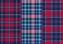 Tartans entitled The Uniting of Flags, The Journey From 1798, and Thistle and Rose (left to right) are the contenders.