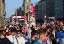 Archive photo of crowds on the Royal Mile