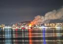 The smoke from the fire could be seen from across the Tay on Saturday night