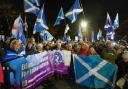 A rally outside the Scottish Parliament in Edinburgh following the Supreme Court's indyref2 ruling