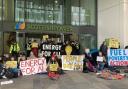 Protesters occupied the foyer of the Scottish Power building in Glasgow on Saturday