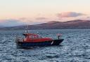 The scene in East India Harbour, Greenock after a rescue operation was launched after a tugboat with two people on board capsized in the River Clyde