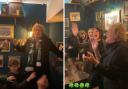 Hoops-daft Rod Stewart celebrates Celtic victory at Glasgow pub