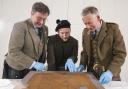 John McLeish, James Wylie and Peter MacDonald with the Glen Affric tartan