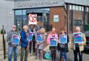 Campaigners protesting the building of a new incinerator in Irvine