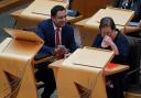 Scottish Labour leader Anas Sarwar and Labour MSP Jackie Baillie in the Scottish Parliament