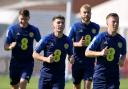 Scotland's Billy Gilmour during a training session at Lesser Hampden, Glasgow ahead of their game against Cyprus