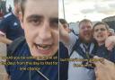 A group of Scotland fans united in their support for the team by performing their own rendition of William Wallace's speech in Braveheart