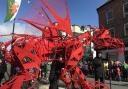 A 10-metre-long Welsh Dragon, crafted by the artist-led organisation Small World Theatre