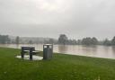 Flooding at the South Inch in Perth after heavy rainfall over the weekend