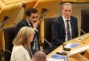 Finance Secretary Shona Robison and First Minister Humza Yousaf in the Holyrood chamber