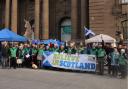 Activists from Believe in Scotland, Yes for EU, Pensioners for Independence and Salvo in Perth