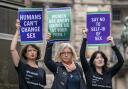 Members of the Scottish Feminist Network outside the Court of Session, Edinburgh
