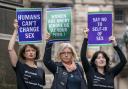 Members of the Scottish Feminist Network outside the Court of Session, Edinburgh