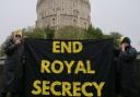 The anti-monarchy campaign group staged the protest in a bid to end royal family 'secrecy'