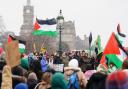 Pro-Palestine campaigners gathered in Edinburgh on Saturday afternoon