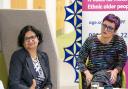 Rohini Sharma Joshi, diversity and inclusion manager at Age Scotland, alongside Justice Secretary Angela Constance (Jane Barlow/PA)