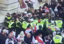 Video shared by the Met Police showing violence against officers at a St George's Day march in London