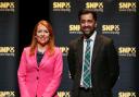Ash Regan and Humza Yousaf during the SNP leadership debate at the Tivoli Theatre Company in Aberdeen