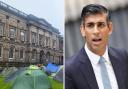 An encampment was set up at Edinburgh University on Sunday, and at Aberdeen University on Monday