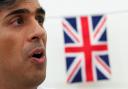 Rishi Sunak pictured at an event in Downing Street today