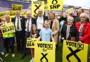 SNP leader John Swinney meets with supporters as he leads an SNP campaign day in Glenrothes
