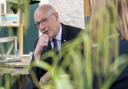 Scottish National Party Leader John Swinney during a visit to The Dower House Cafe in Edinburgh
