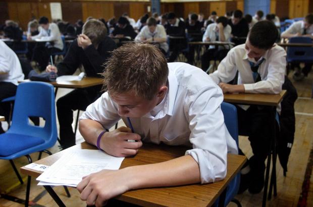 The National: 4th Year pupils sitting there P.E exam at Williamwood High School...NEWSQUEST MEDIA GROUP..2005.