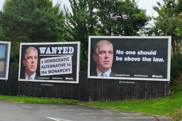 The National: Republic previously ran a billboard campaign on Prince Andrew