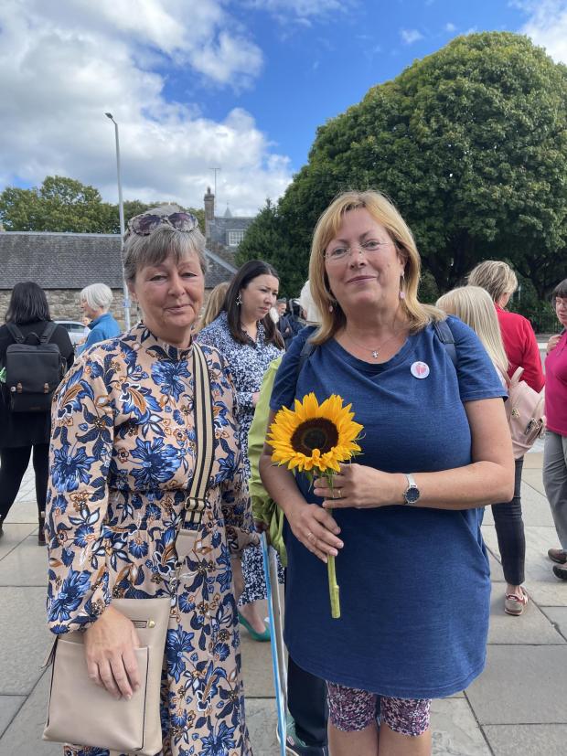 The National: Linda Gill, left, and Kathryn Fletcher want to see a change in the law for care homes