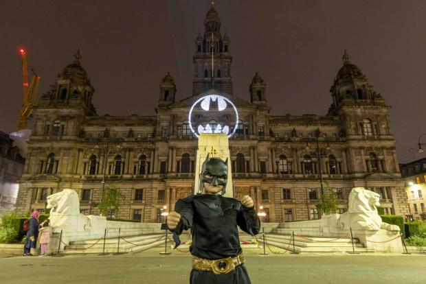 The National: Glasgow City Chambers was recently lit up with the Batman signal