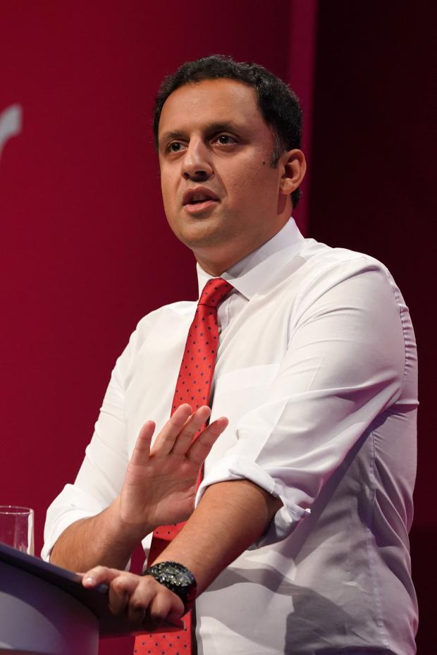 The National: Scottish Labour Leader Anas Sarwar speaks at the Labour Party conference in Brighton