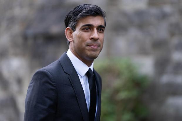 The National: Chancellor of the Exchequer, Rishi Sunak arrives for the funeral of James Brokenshire at St John The Evangelist church in Bexley, south-east London. Picture date: Thursday October 21, 2021. PA Photo. The former Government minister and Conservative MP for