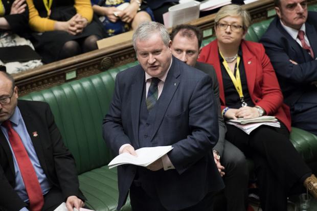 The National: EDITORIAL USE ONLY. NO SALES.  NO ALTERING OR MANIPULATING. ..MANDATORY CREDIT: UK Parliament/Jessica Taylor..UK Parliament handout photo of SNP Westminster leader Ian Blackford  during Prime Minister's Questions in the House of Commons, London.