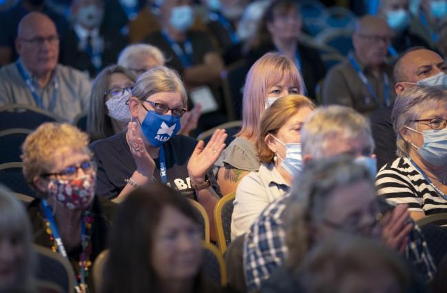 The Alba party are to take the fight for independence to the climate change protest in Glasgow next Saturday. Members are pictured above at the party's conference in Greenock in September.