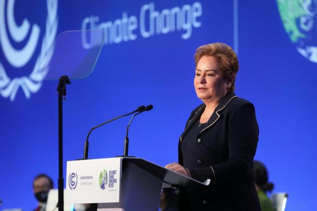 The National: Patricia Espinosa speaks at the Cop26 opening ceremony