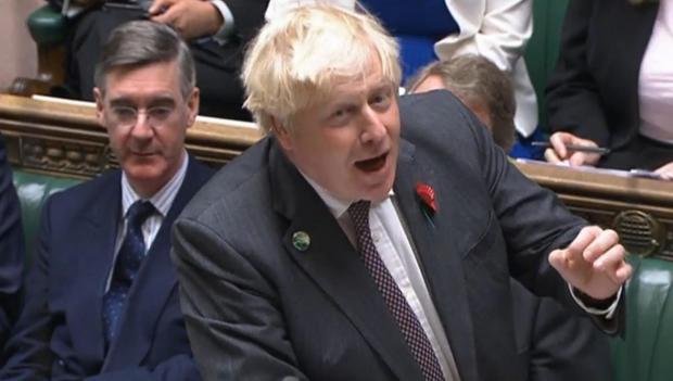 The National: Prime Minister Boris Johnson speaking during Prime Minister's Questions in the House of Commons, London. Picture date: Wednesday November 3, 2021. PA Photo. See PA story Politics PMQs. Photo credit should read: House of Commons/PA Wire.
